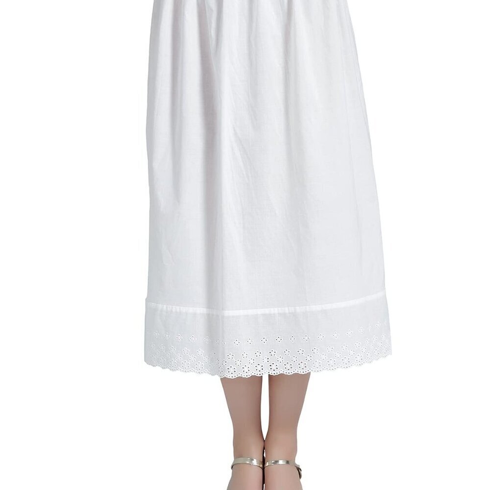 Vintage Lace Half Slip Skirt Extender 100% Cotton Elegant Underskirt A-Line